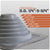 A gray metal roof boot with a flared base, shown on a light gray background with orange text and measurement guides indicating pipe size compatibility from outside diameter