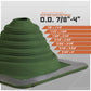 #2 Roofjack Square EPDM Pipe Flashing Boot for Metal Roof, Dark Green