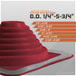 #3 Roofjack Square EPDM Pipe Flashing Boot for Metal Roof, Bright Red