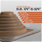 #3 Roofjack Square EPDM Pipe Flashing Boot for Metal Roof, Terra Cotta