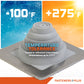Temperature tolerant metal roof boot up to 375 degrees