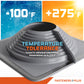 Temperature tolerance feature of a fastener with temperature range displayed.