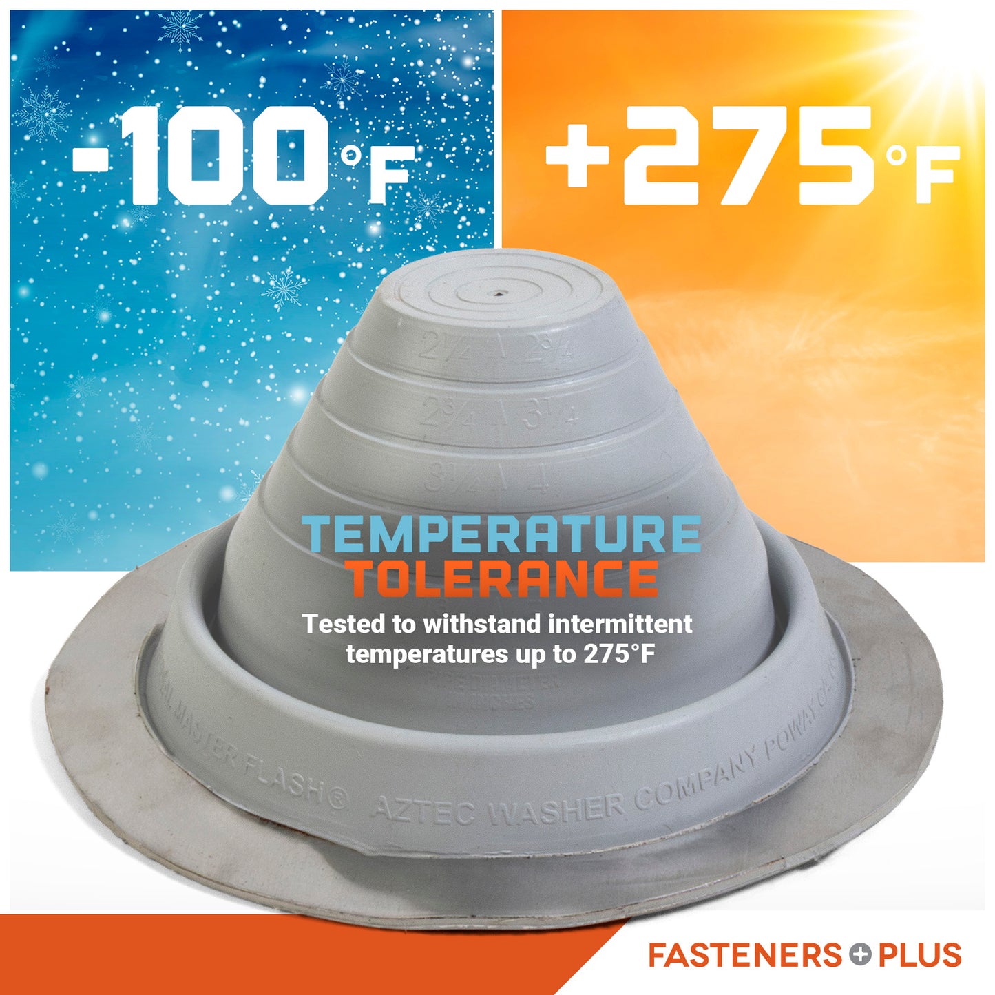 Temperature tolerant metal roof boot up to 375 degrees