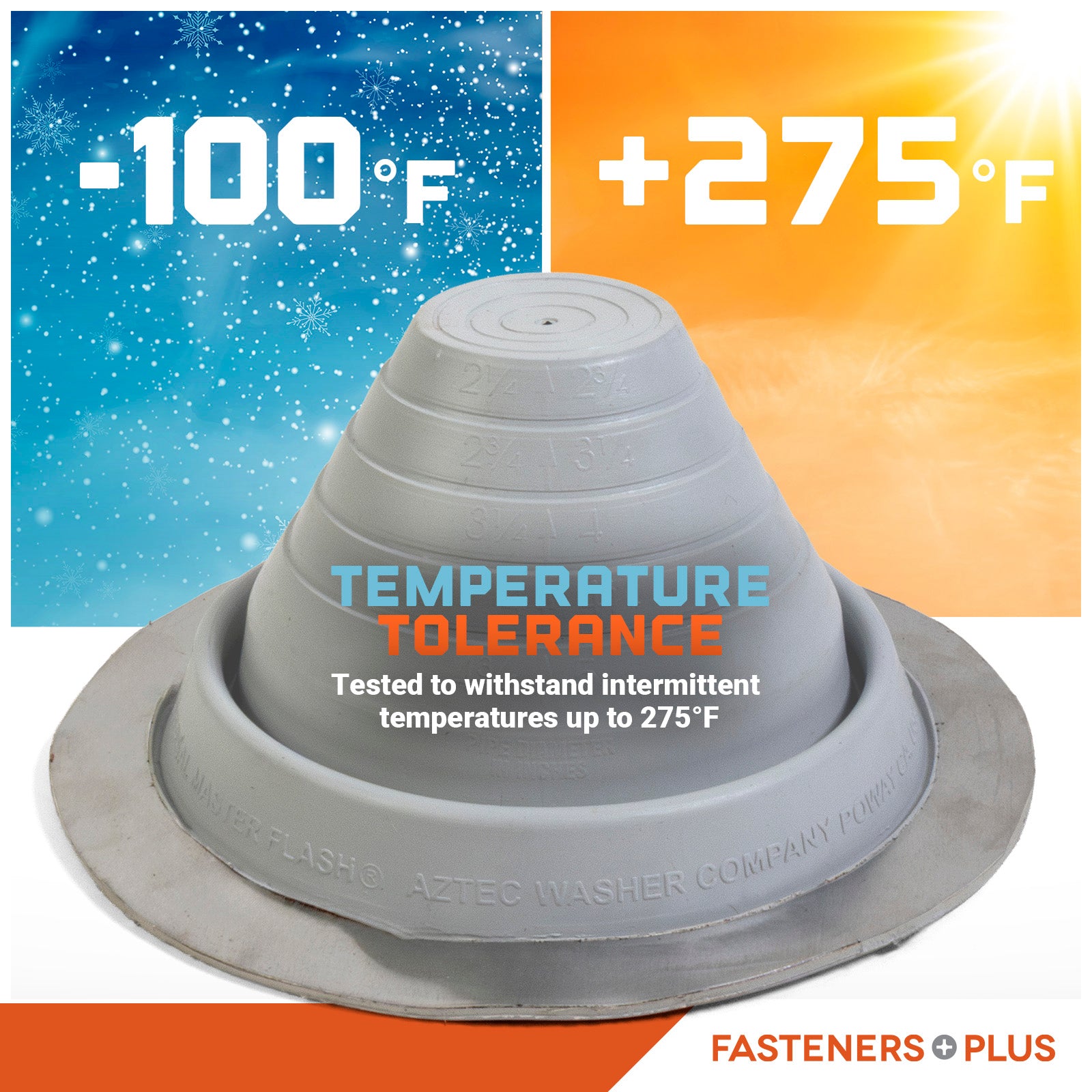 Temperature tolerant metal roof boot up to 375 degrees