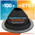 temperature tolerant metal roof boot with temperature range displayed against a snowy and sunny background