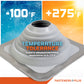 Temperature tolerance Metal roof boot with temperature range displayed on a colorful background