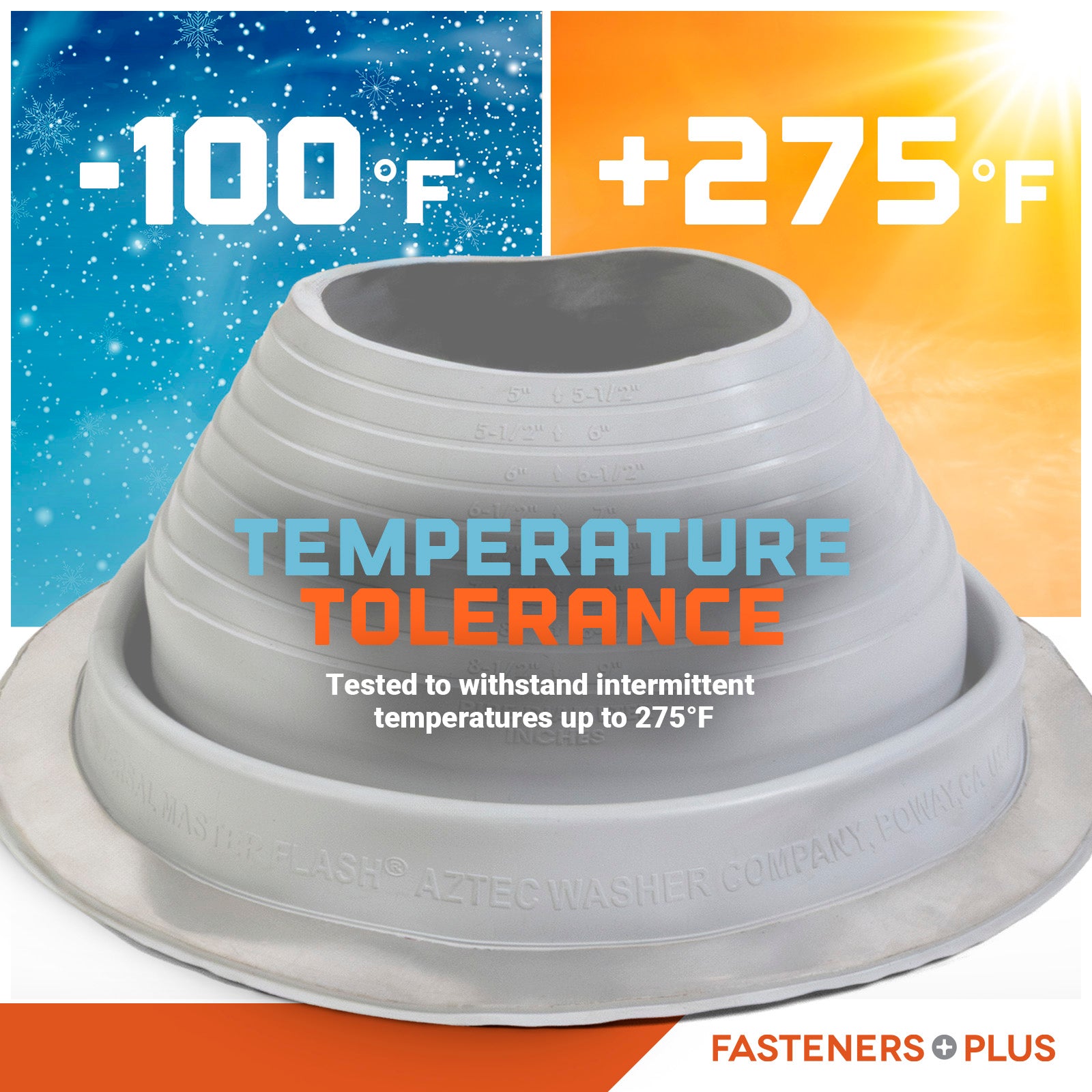 Temperature tolerant metal roof boot up to 375 degrees
