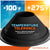 Black temperature tolerance Metal roof boot with temperature range displayed on a colorful background