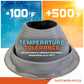 Silicone Metal roof boot with temperature tolerance range displayed on a colorful background