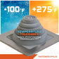 #1 Roofjack Square EPDM Pipe Flashing Boot for Metal Roof, Gray