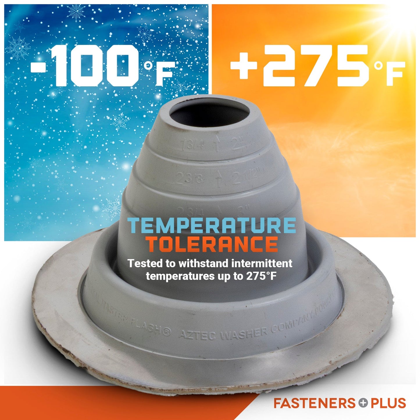 Temperature tolerant metal roof boot up to 375 degrees