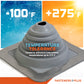#2 Roofjack Square EPDM Pipe Flashing Boot for Metal Roof, Gray