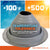 Silicone Metal roof boot with temperature tolerance range displayed on a colorful background