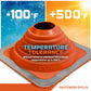 Temperature tolerant metal roof boot up to 375 degrees