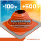 Temperature tolerant metal roof boot up to 375 degrees