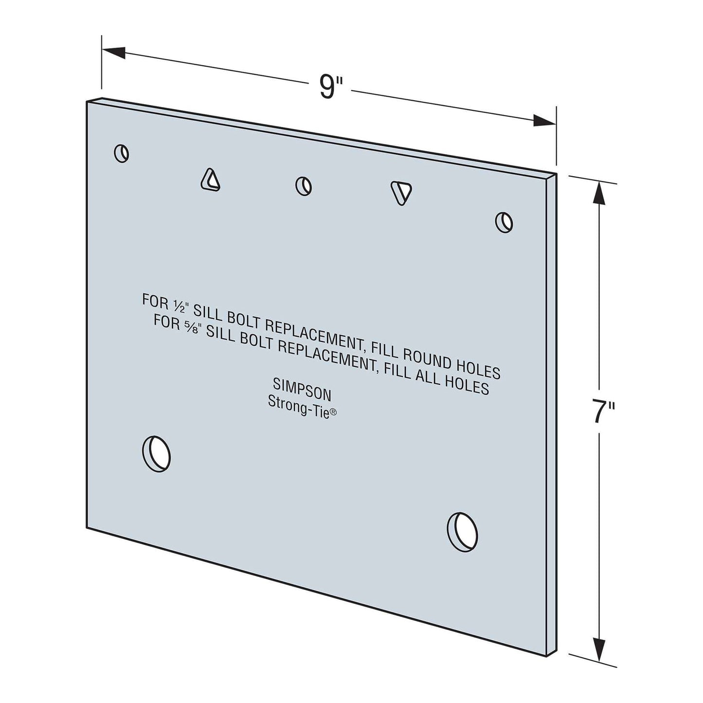 Simpson FRFPHDG Flat Retrofit Foundation Plate Illustration