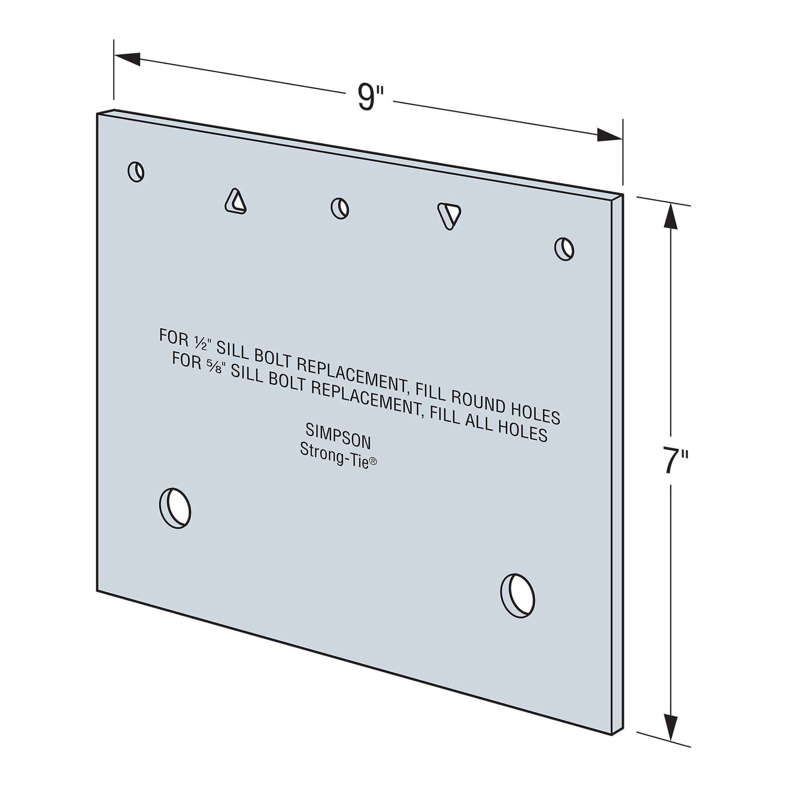 Simpson FRFPHDG Flat Retrofit Foundation Plate Illustration