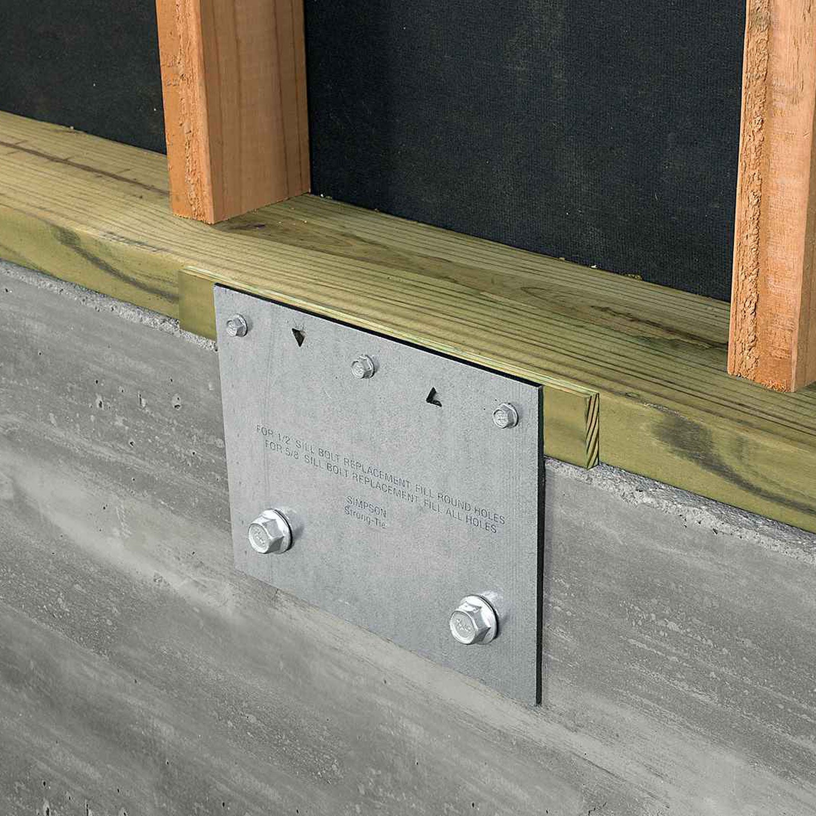 Simpson FRFPHDG Flat Retrofit Foundation Plate Installation
