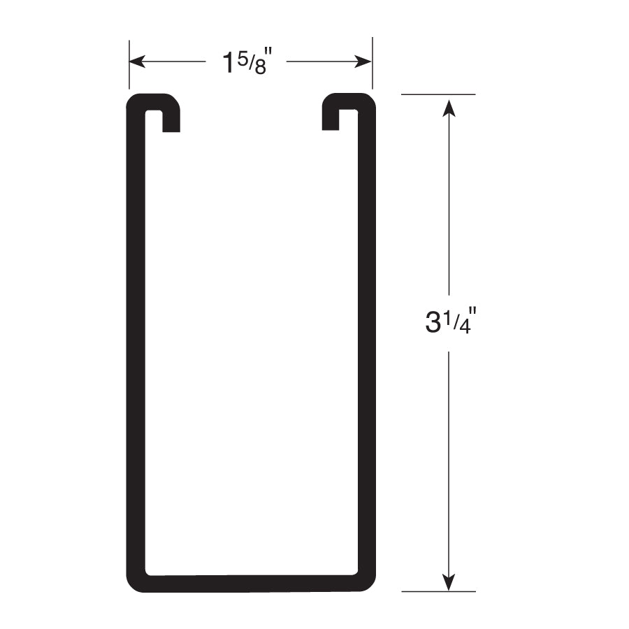 1-5/8" x 3-1/4" Solid Strut Channel 3 ft. - Green Powder Coat/Paint