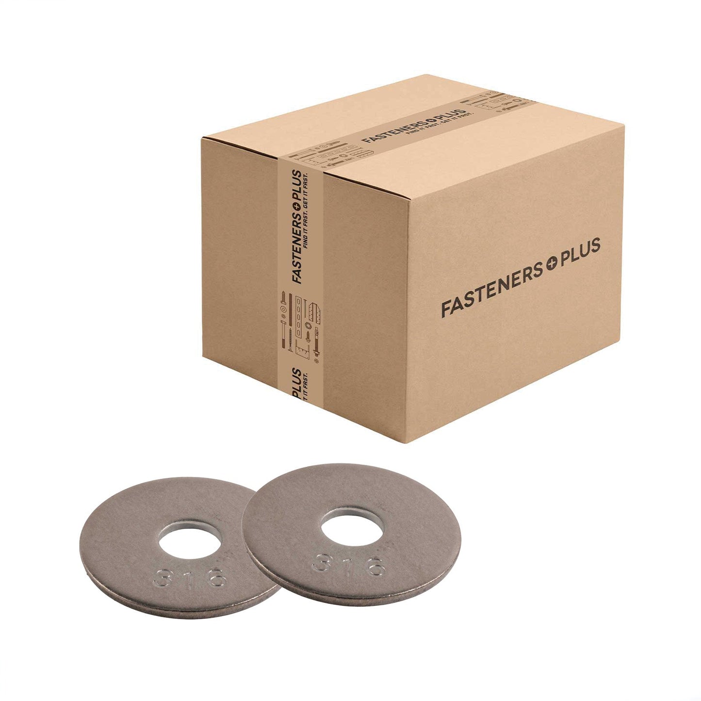 Conquest 1/2" x 2" Fender Washer - 316 Stainless Steel, .095"-.125" | Qty. 200 (Carton)