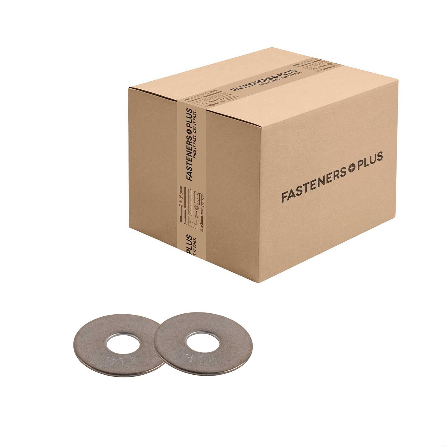 Conquest 3/8" x 1-1/4" Fender Washer - 316 Stainless Steel, .043"-.057" | Qty. 1,500 (Carton)
