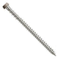 Metal screw with a threaded shaft and gray head on a white background