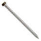 Metal screw with a brown head on a white background