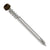 Metal screw with a brown head on a white background