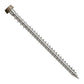Metal screw with a threaded shaft and brown head on a white background