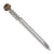 Metal screw with a brown head on a white background