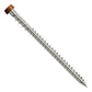 Metal screw with a brown head on a white background