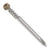 Metal screw with a tan head on a white background