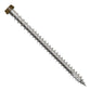Metal screw with a brown head on a white background