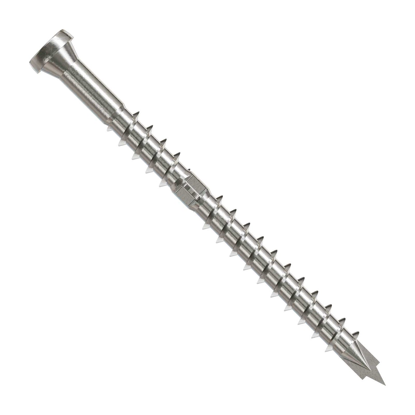 Metal screw on a white background