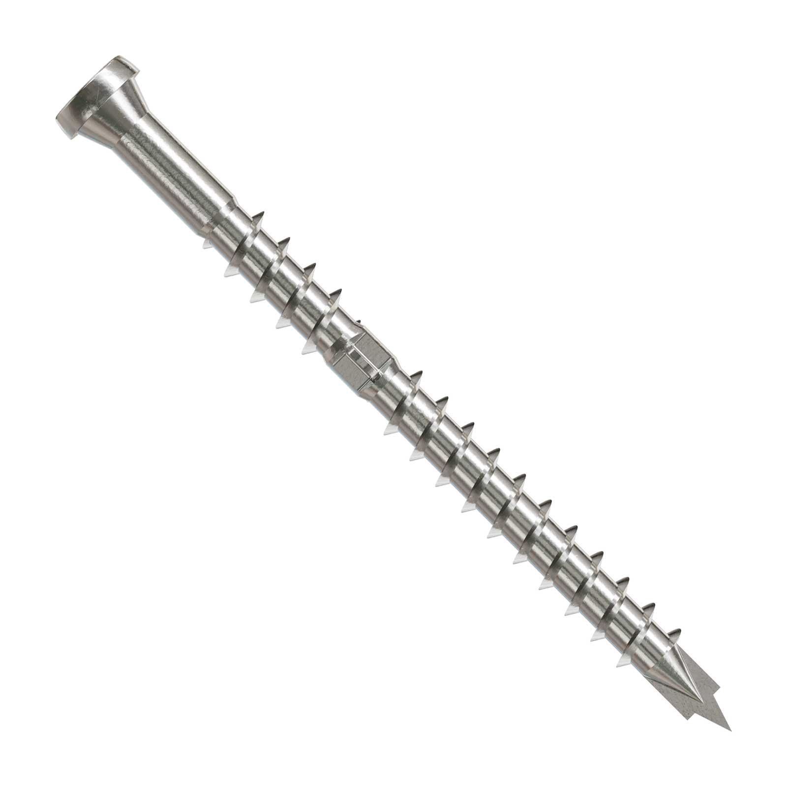 Metal screw on a white background