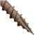 Brown screw on a white background
