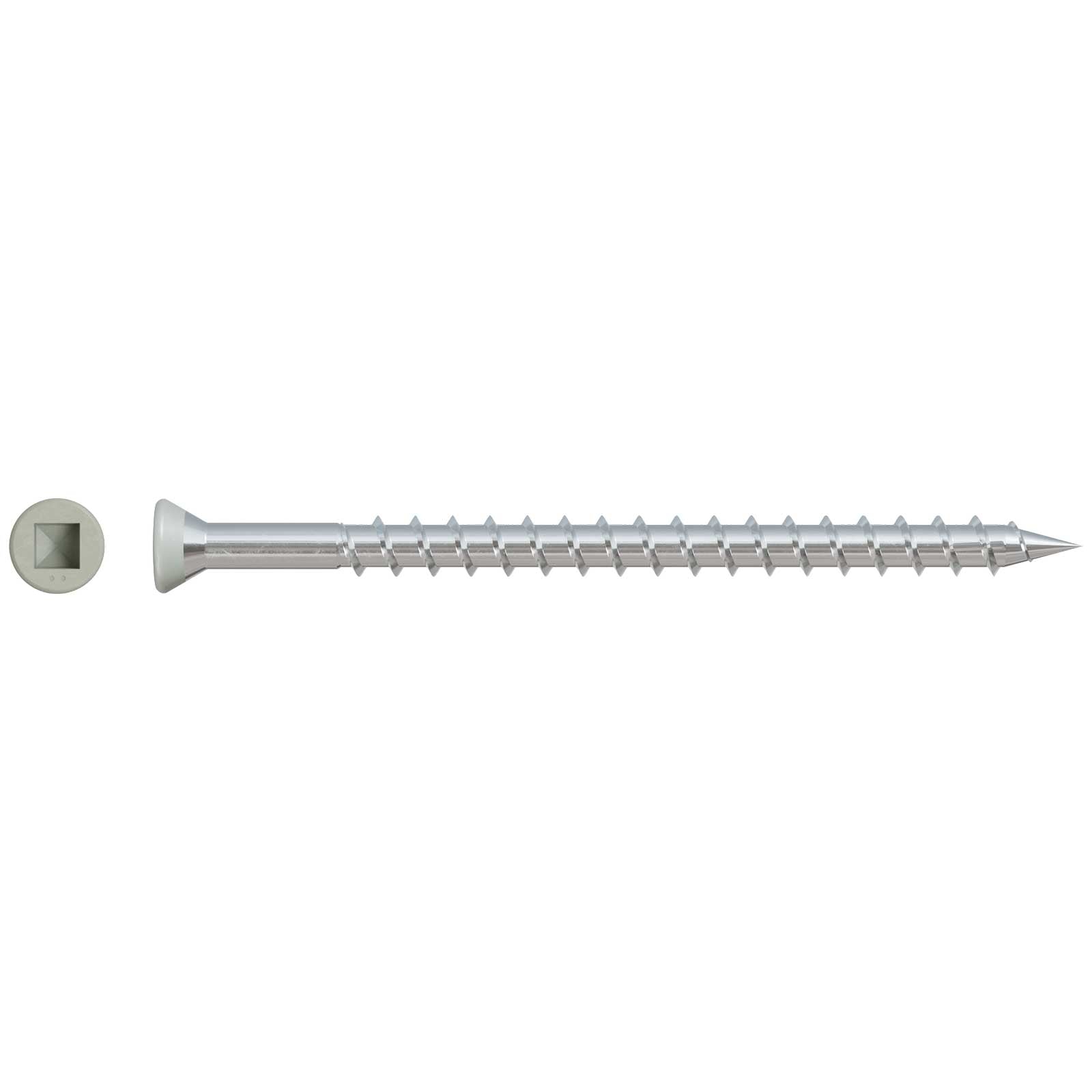 square drive - trim head screw - gray