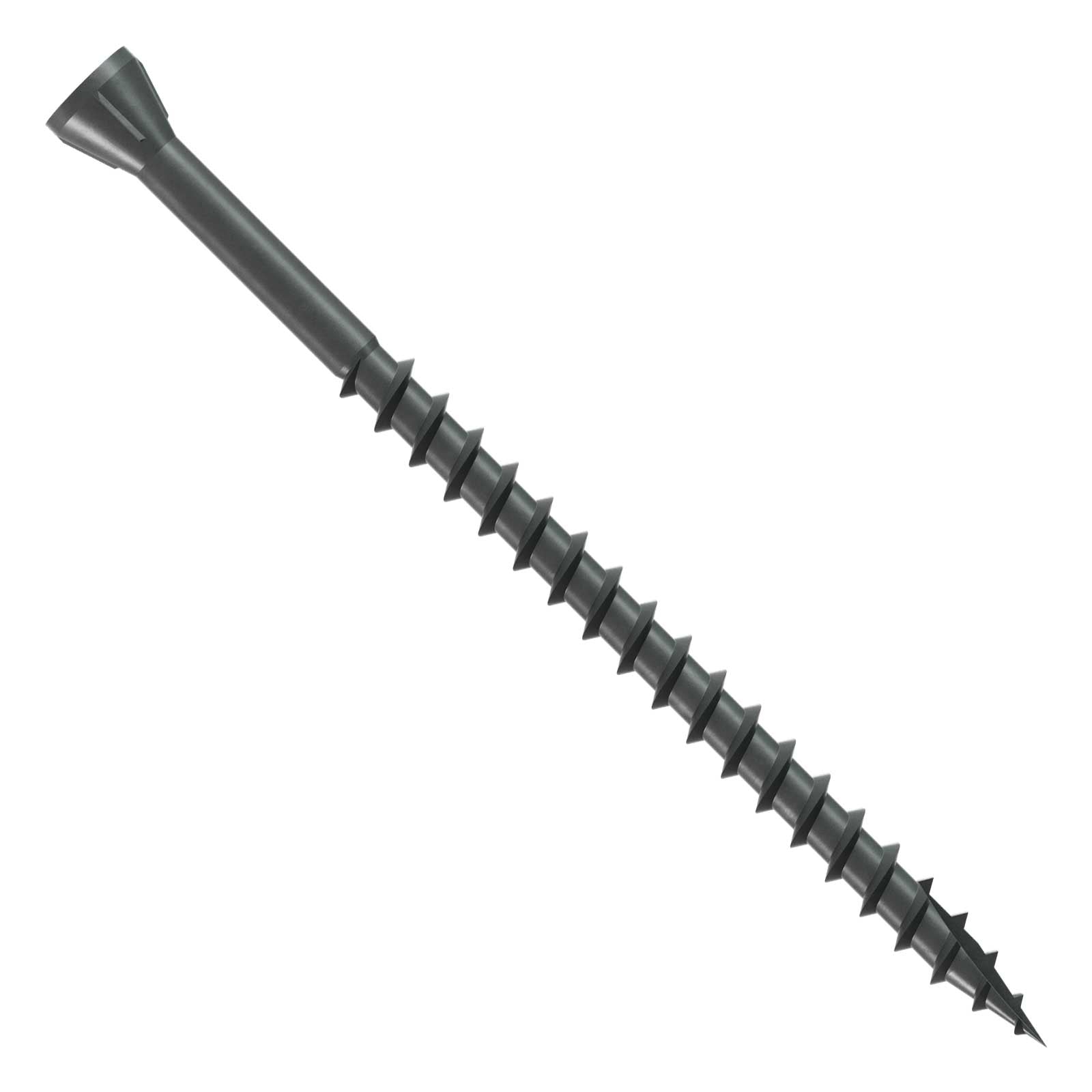 Black screw on a white background