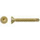 Gold-colored screw on a white background