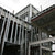 Metal frame structure of a building under construction