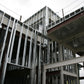 Metal frame structure of a building under construction