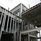 Metal frame structure of a building under construction