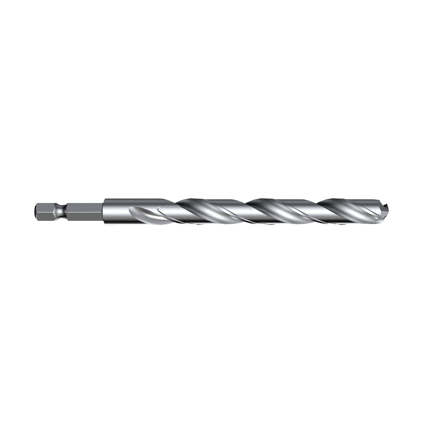 Metal drill bit on a white background