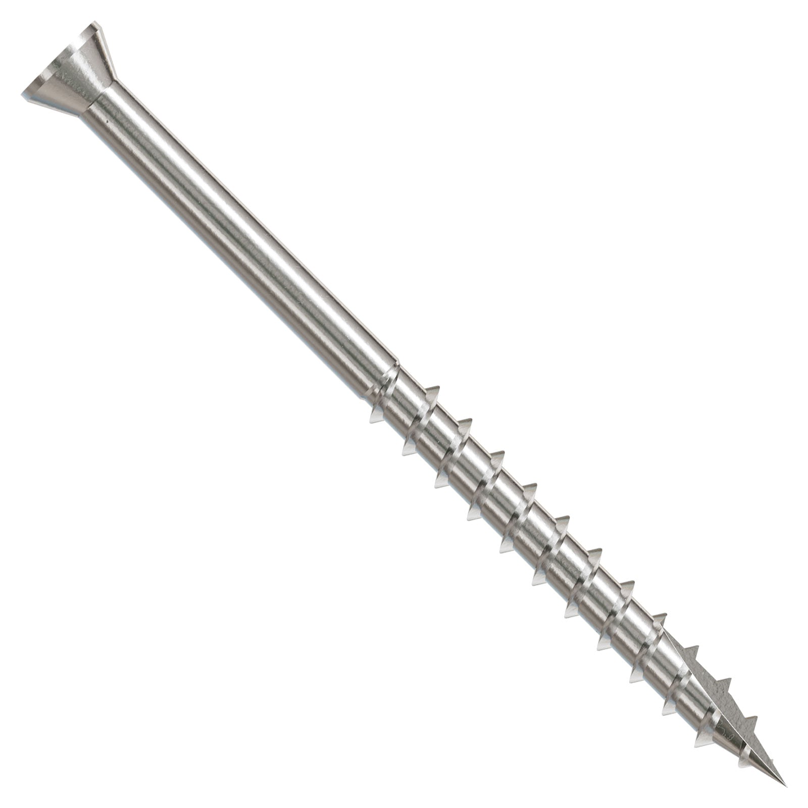 Metal screw on a white background