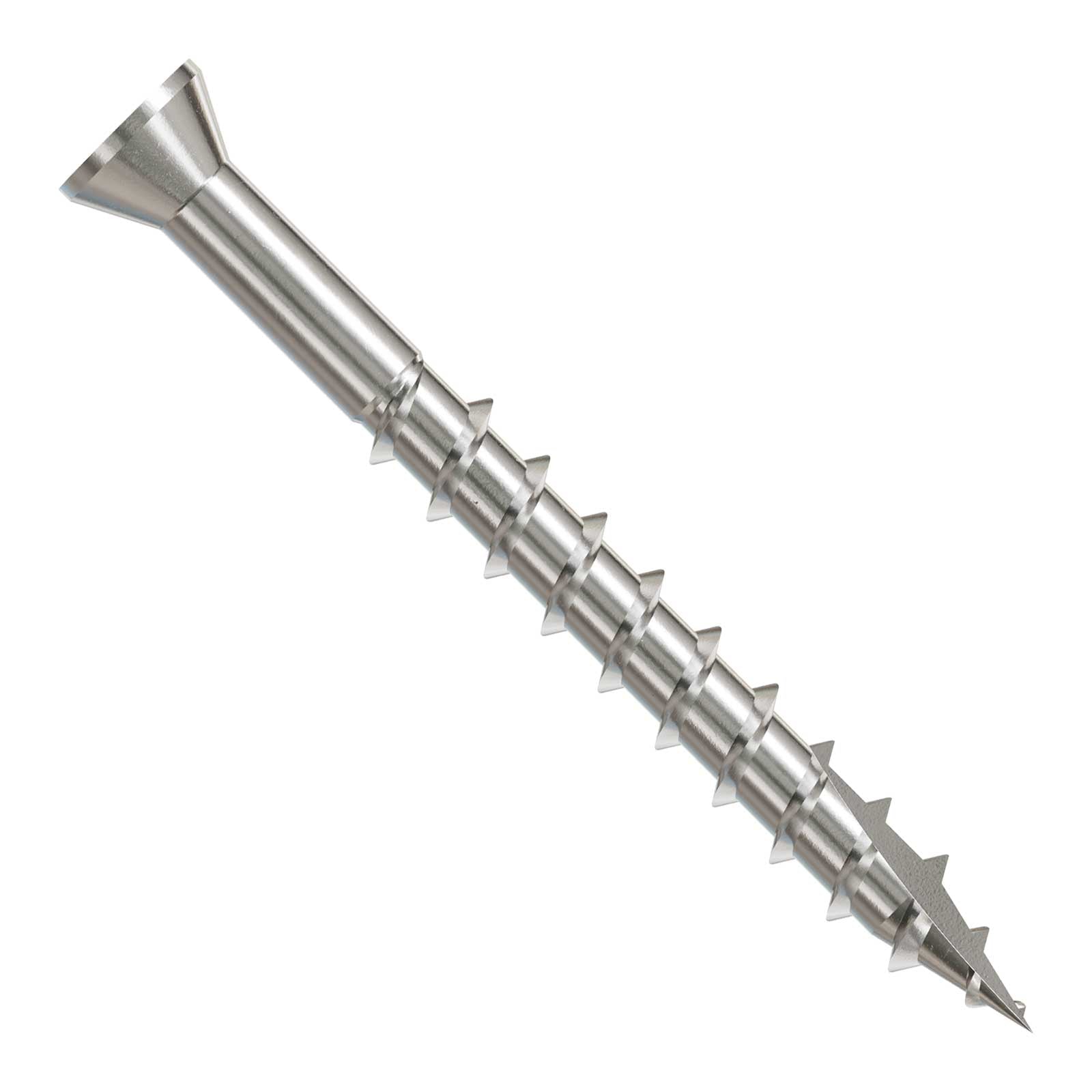 Metal screw on a white background
