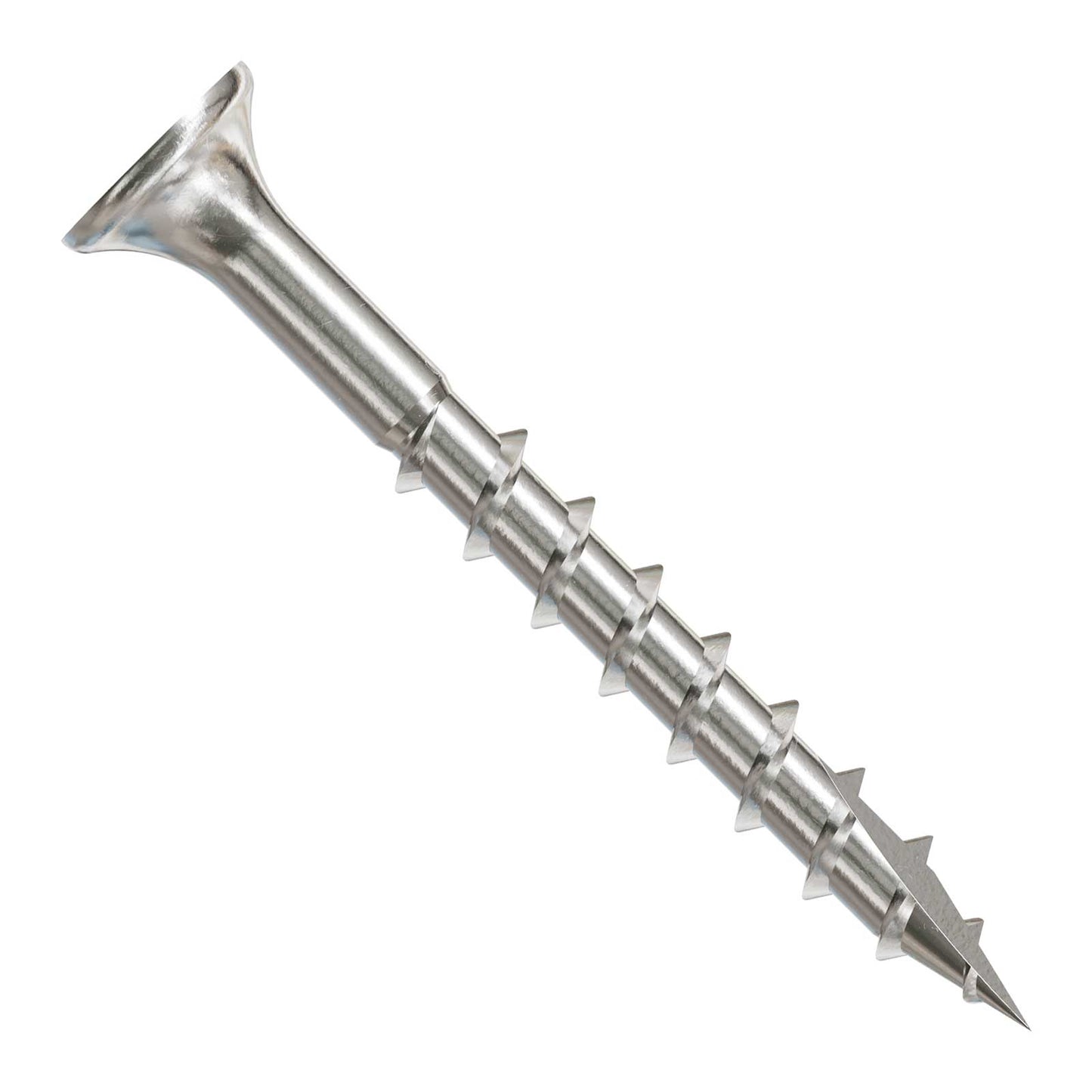 Metal screw on a white background