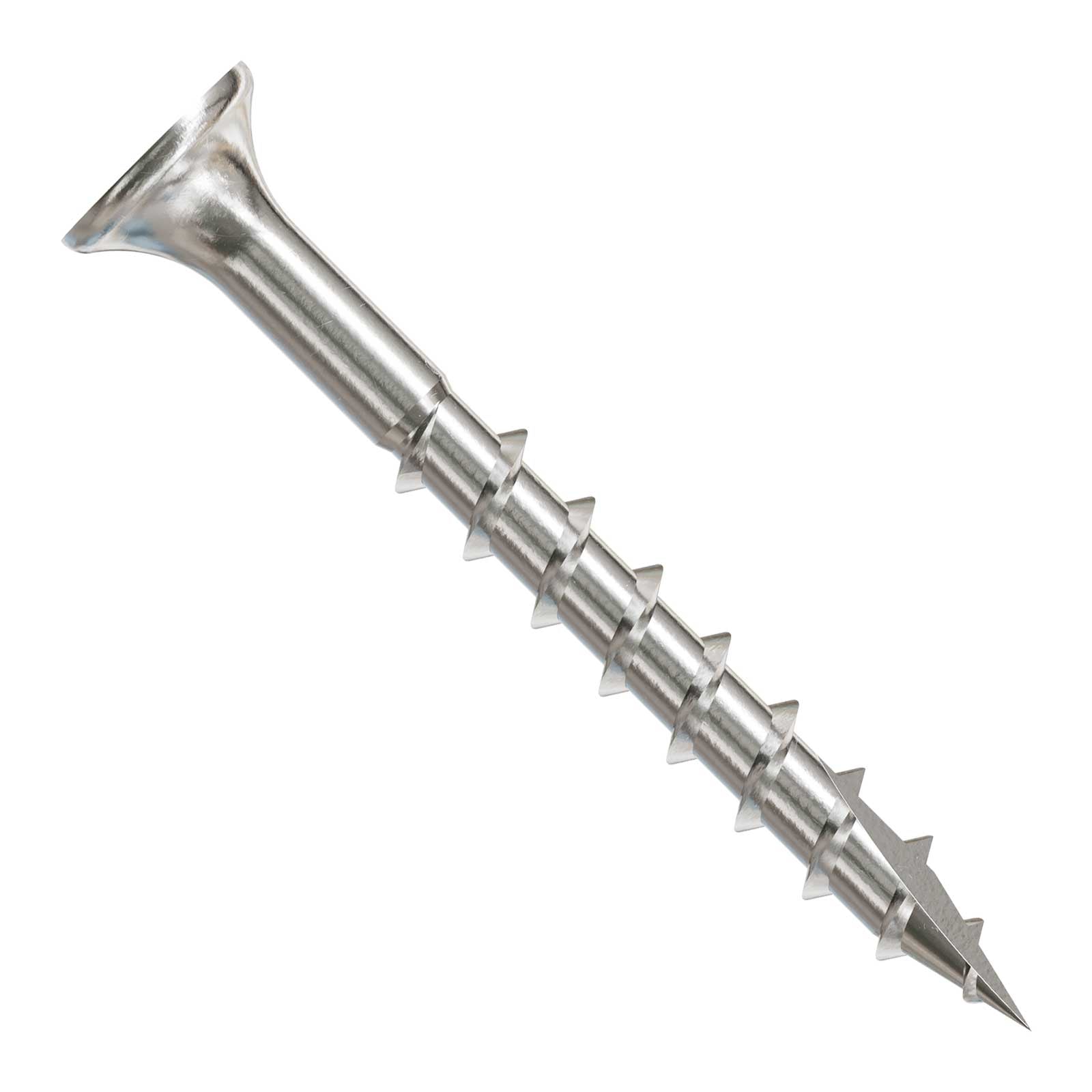 Metal screw on a white background