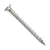 Metal screw with threading on a white background