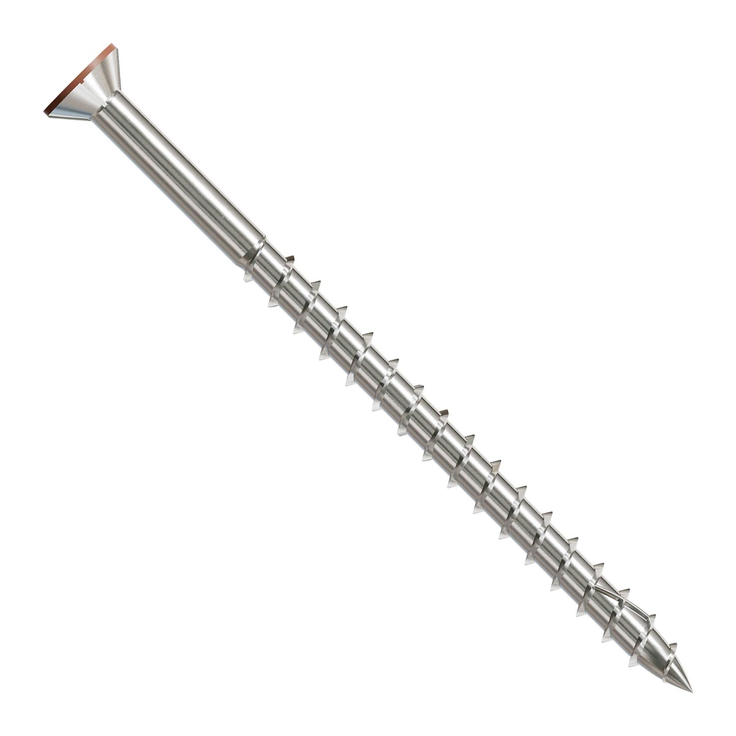 Metal screw on a white background
