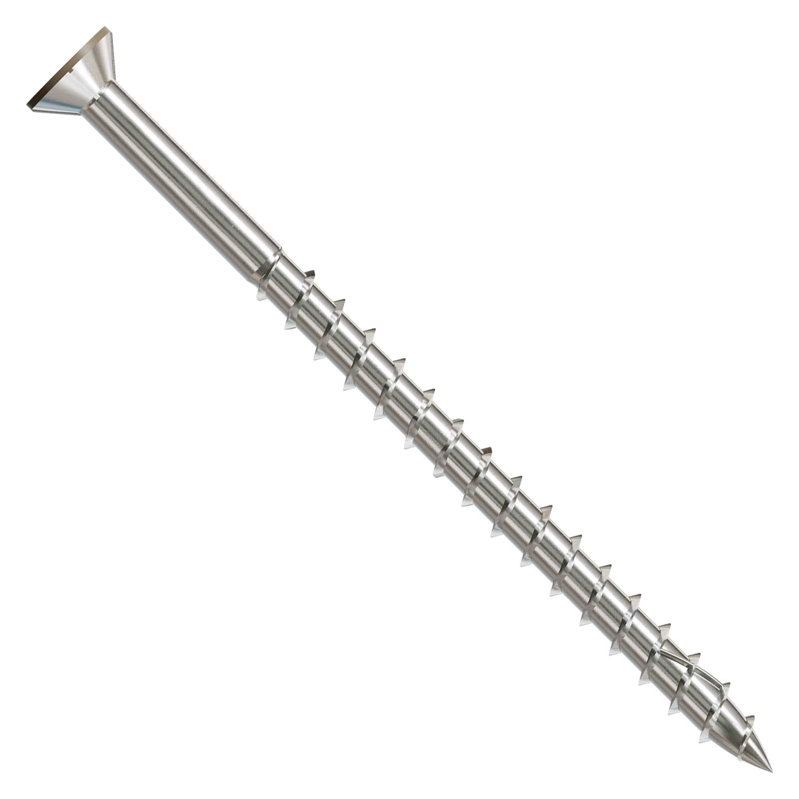 Metal screw on a white background